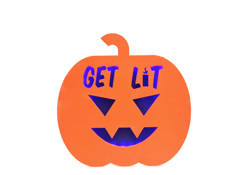Get Lit LED Pumpkin Sign – Halloween Edition