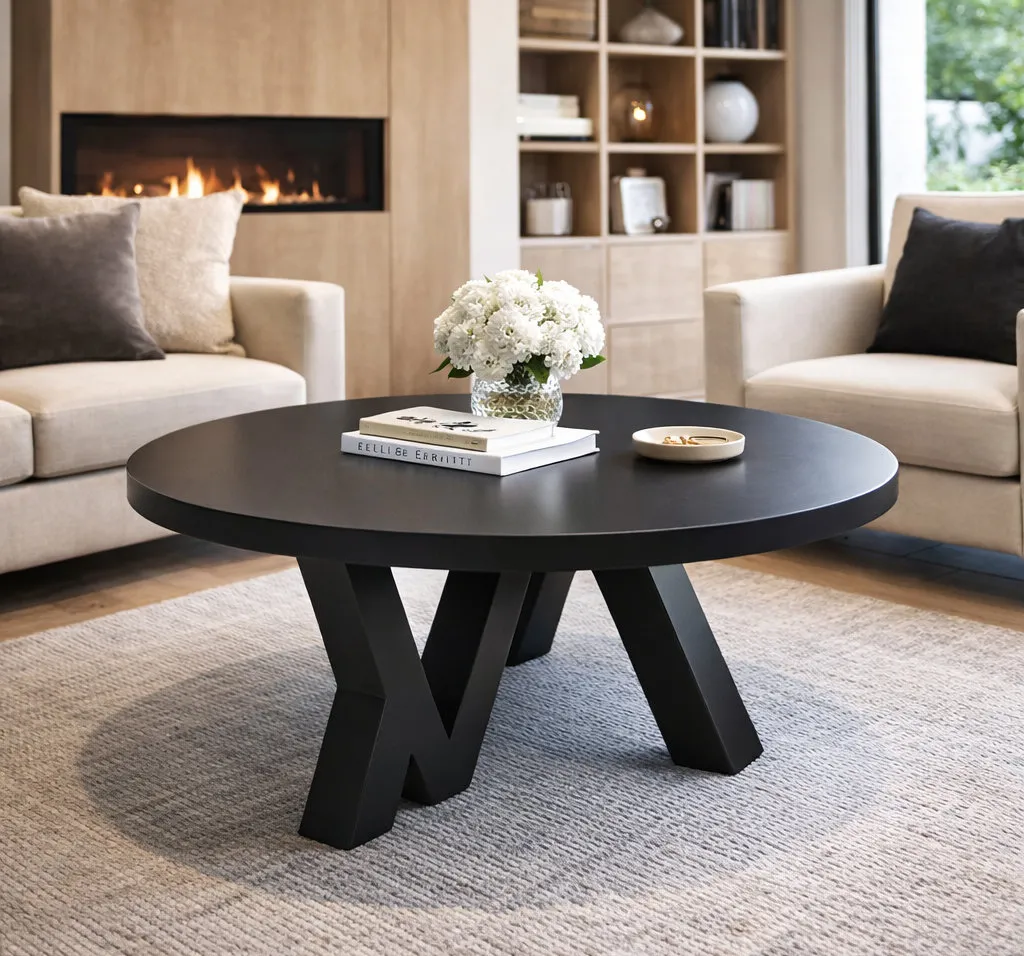 KUSSTOM 48” Round Coffee Table – Architectural Series
