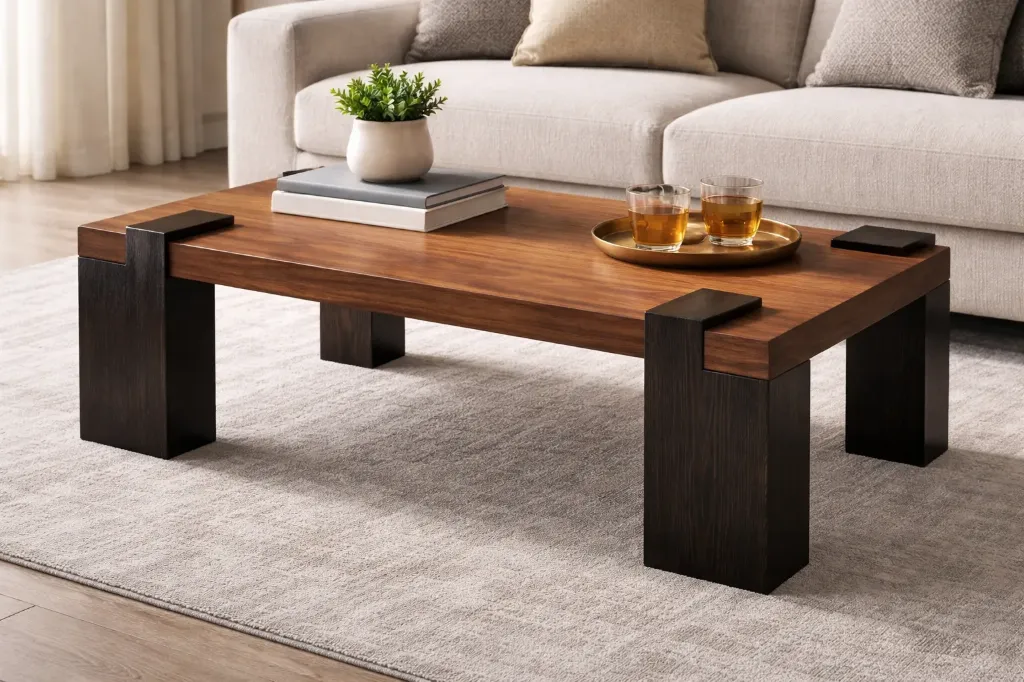 Walnut & Ebony Luxury Coffee Table – Handcrafted Statement Piece Made to-order
