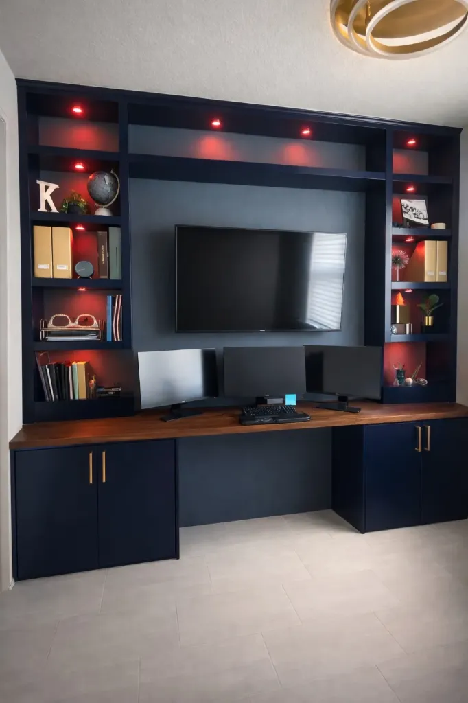 Custom Library & Home Office Wall