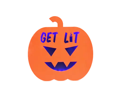 Get Lit LED Pumpkin Sign – Halloween Edition